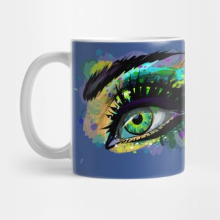 female eye splash watercolor Mug